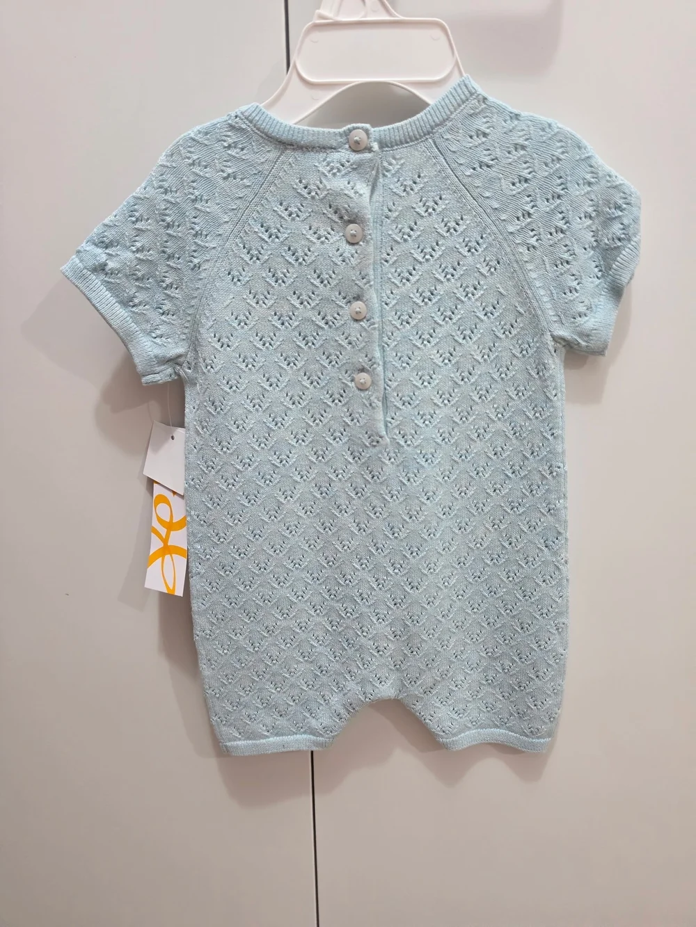 Light Blue Knit Baby Romper